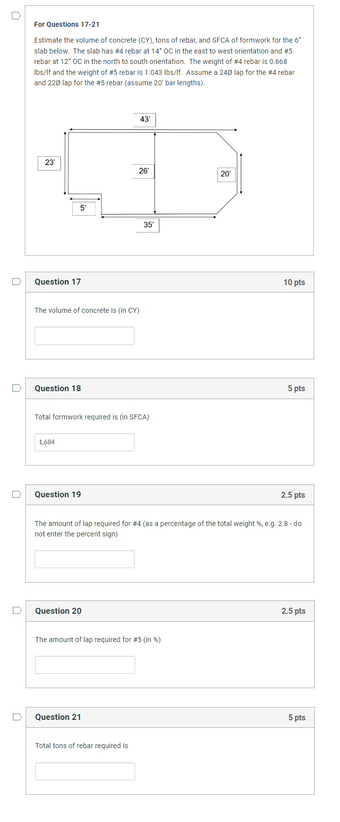 For Questions 1 7 - 2 1 Estimate the volume of