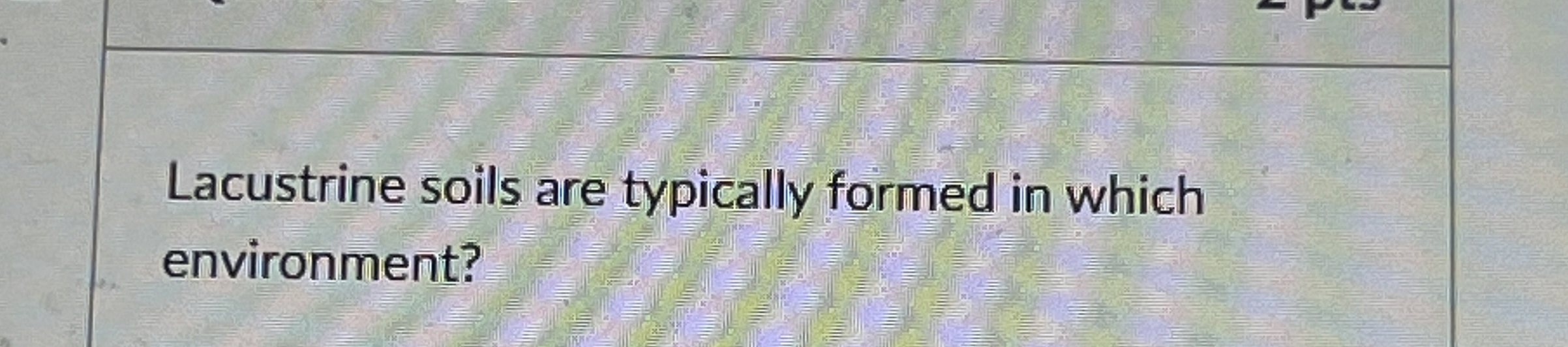 Lacustrine soils are typically formed in which