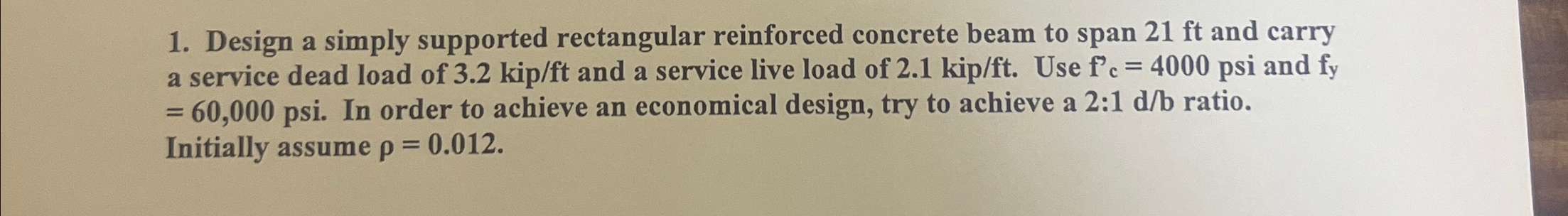 Design a simply supported rectangular reinforced