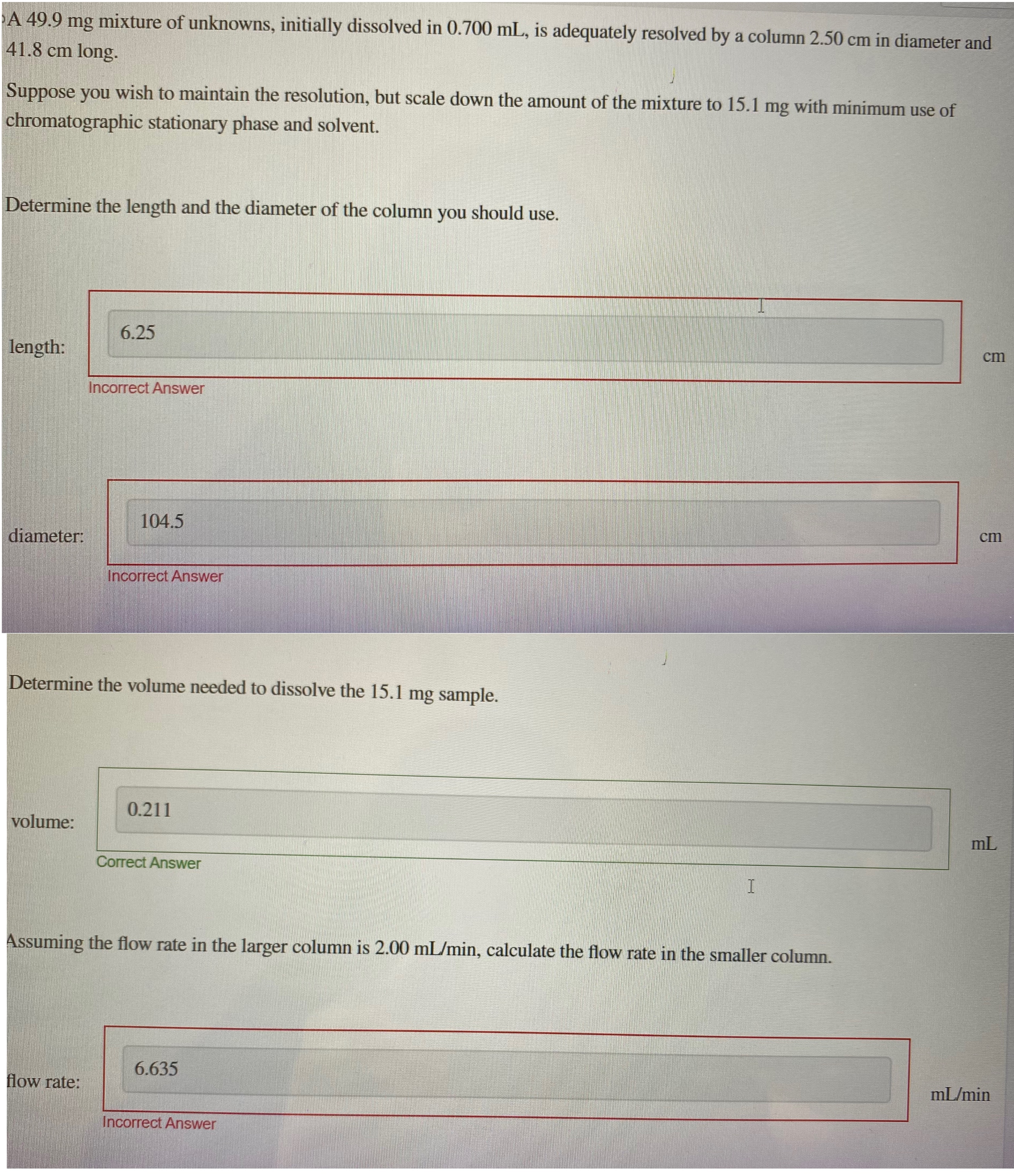Determine the volume needed to dissolve the 1 5 .