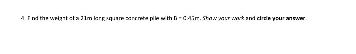 Find the weight of a 2 1 m long square concrete