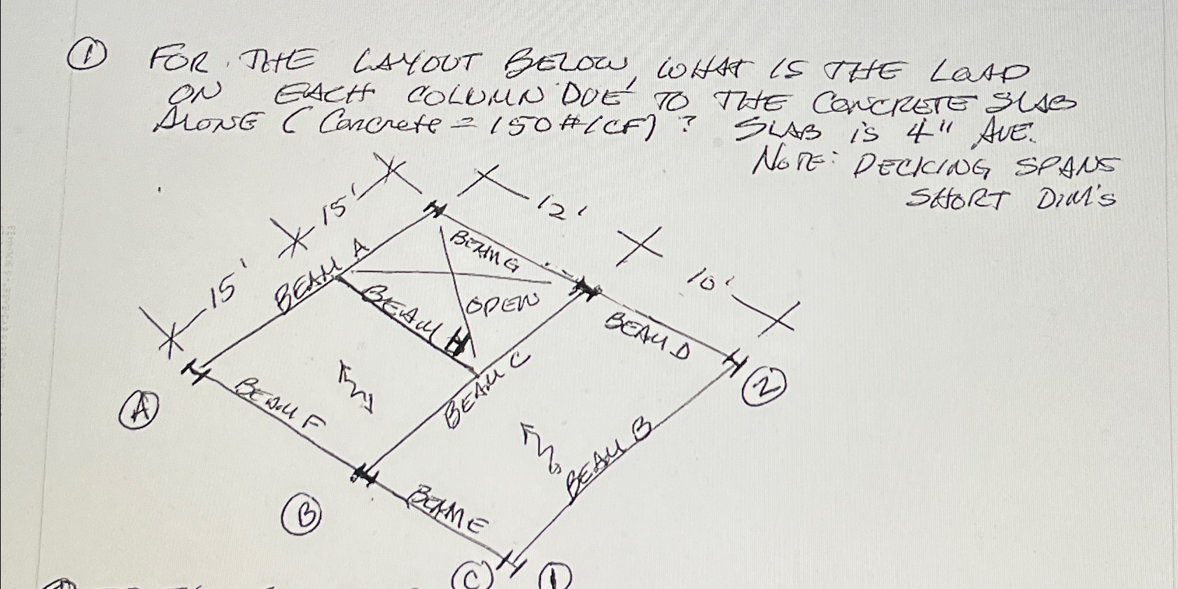 ( 1 ) FOR, THE CAYOUT BEZOW, WHAT IS THE LAAD ON