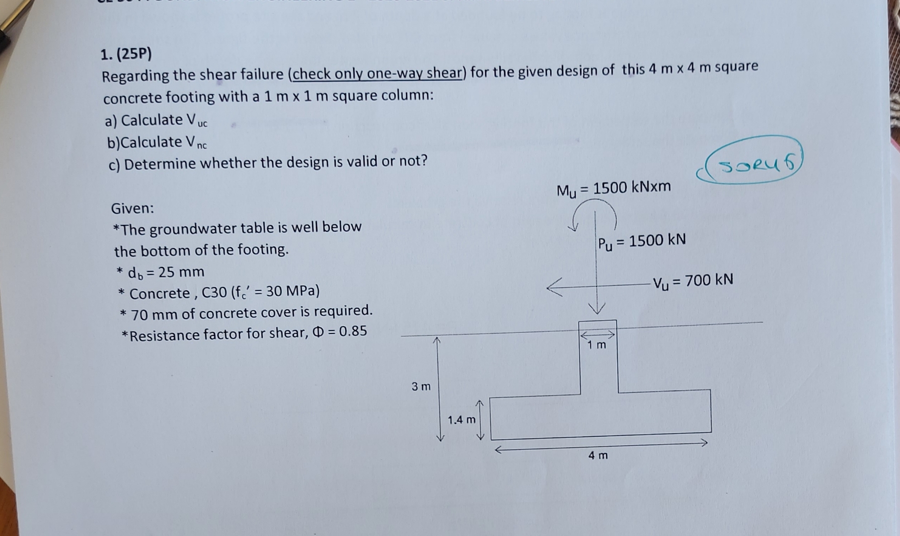 ( 2 5 P ) Regarding the shear failure ( check