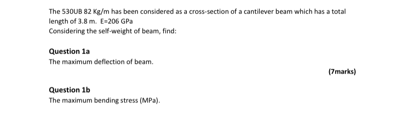 The 5 3 0 UB 8 2 K g m has been considered as a