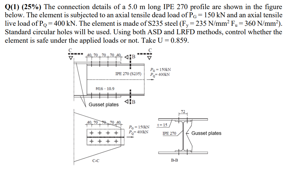 Q ( 1 ) ( 2 5 % ) The connection details of a 5 .
