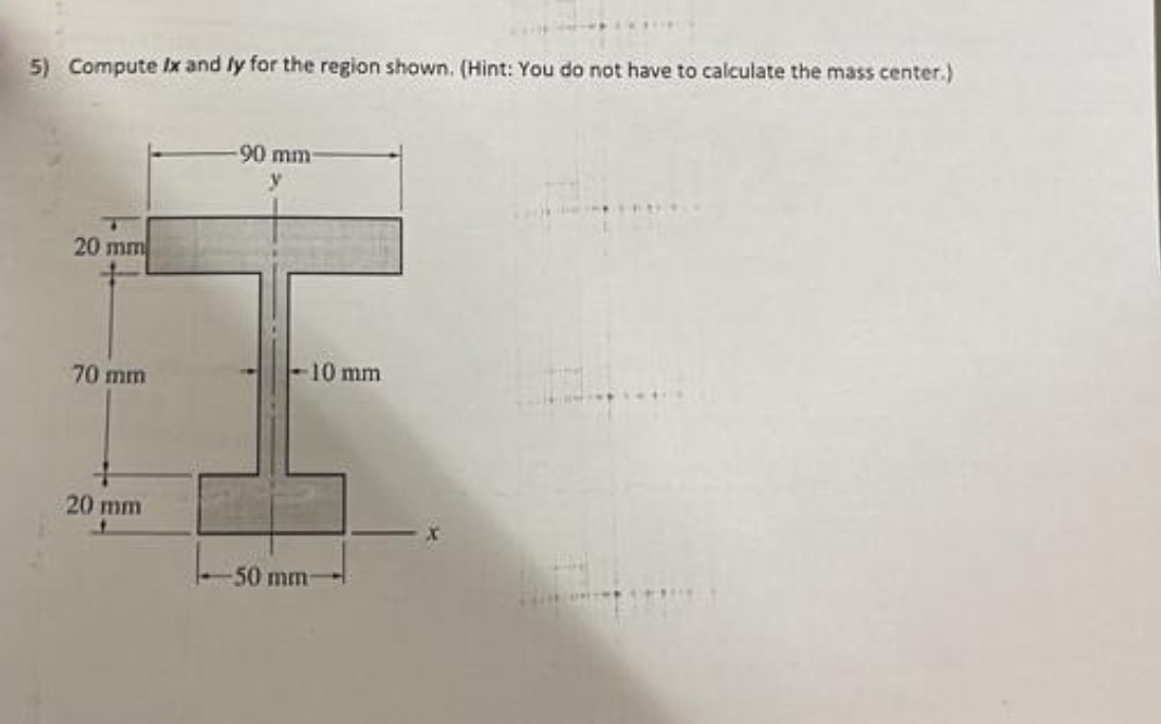 Compute I x and l y for the region shown. ( Hint:
