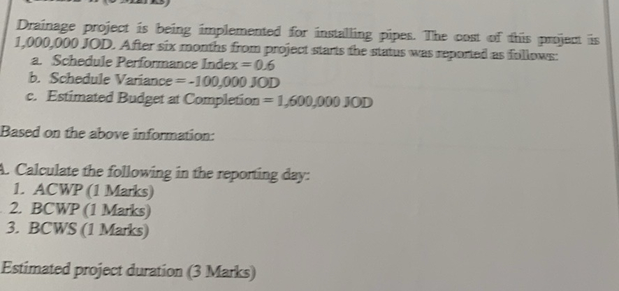 Drainage project is being implemented for