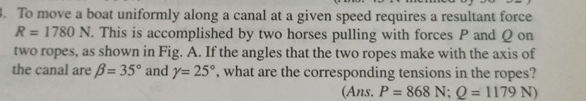 To move a boat uniformly along a canal at a given