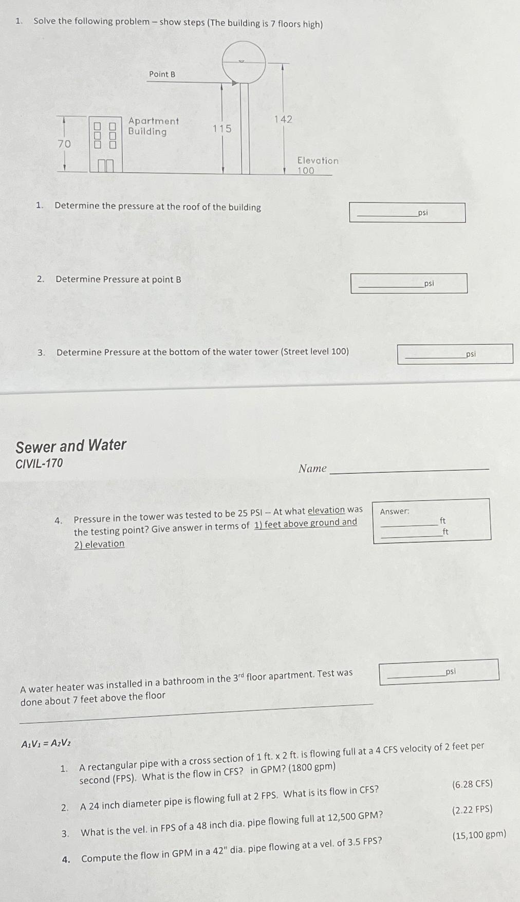 Solve the following problem - show steps ( The
