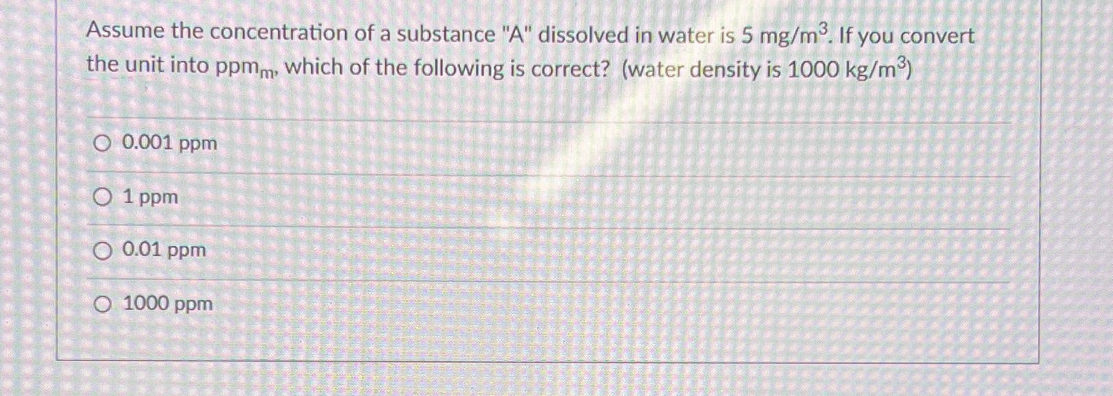 Assume the concentration of a substance " A "