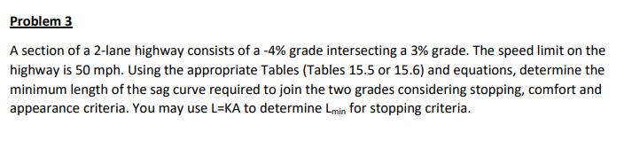 Problem 3 K FHCTORS FOR SAG VPRTICHL GURVES BASFD