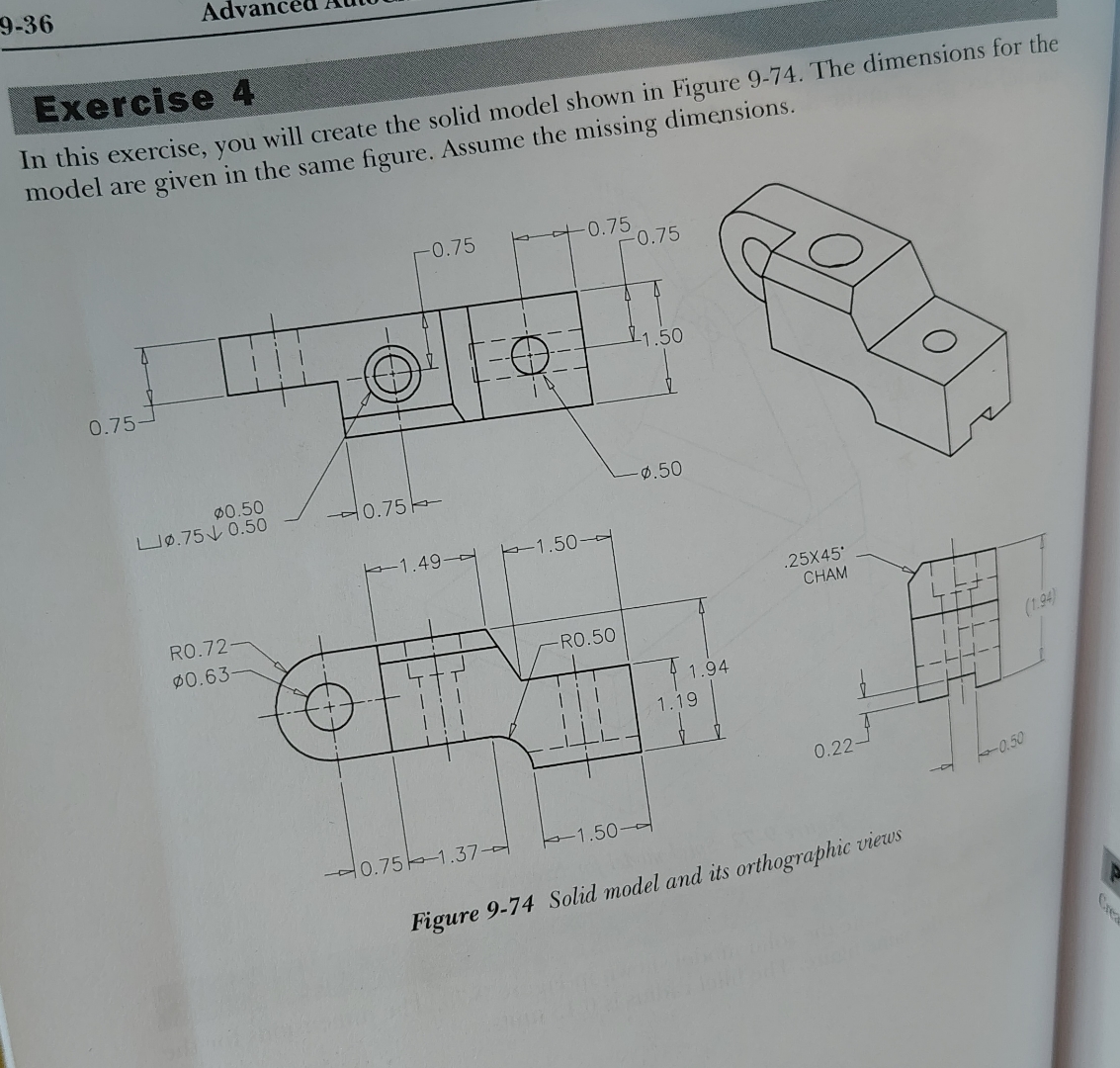 9 - 3 6 Exercise 4 create the solid model shown