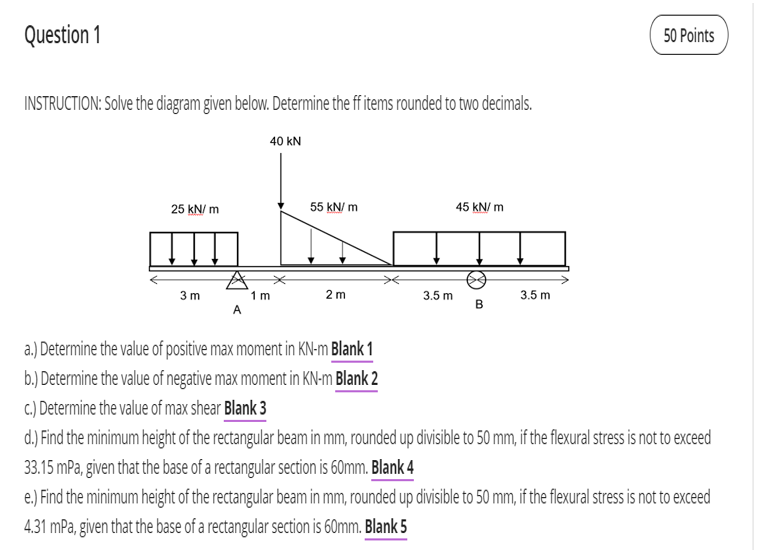 Question 1 INSTRUCTION: Solve the diagram given