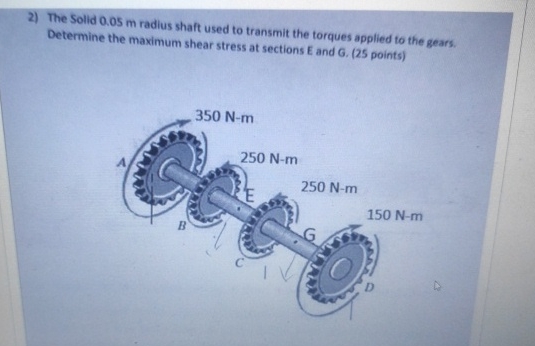 The Solid 0 . 0 5 m radius shaft used to transmit
