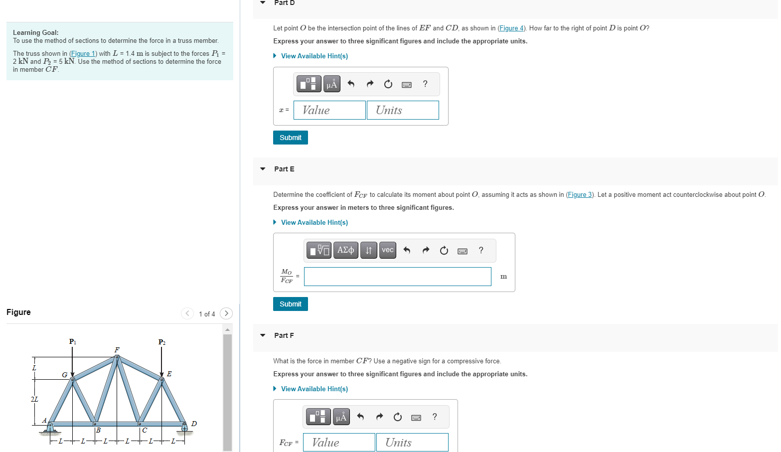 Learning Goal: To use the method of sections to