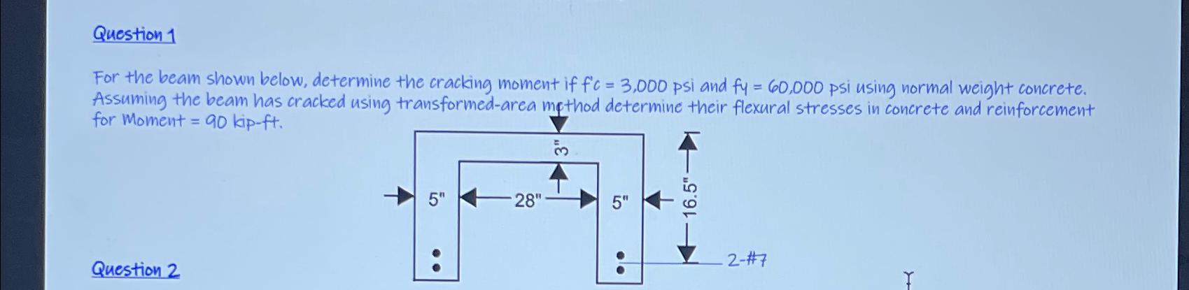 Question 1 For the beam shown below, determine
