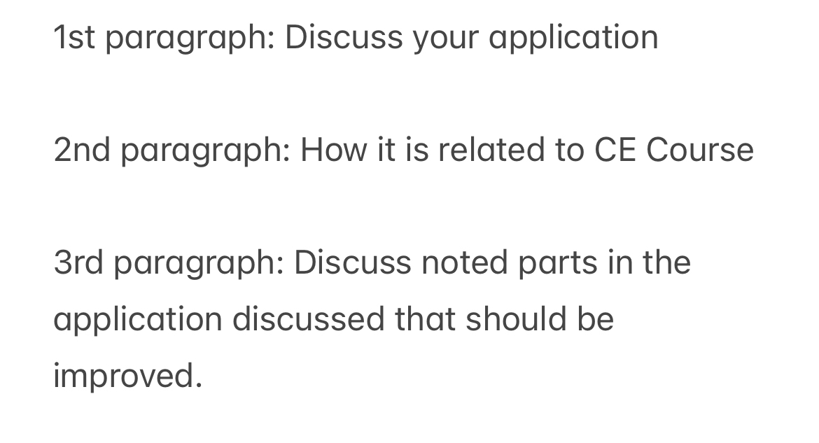1 st paragraph: Discuss your application 2 nd