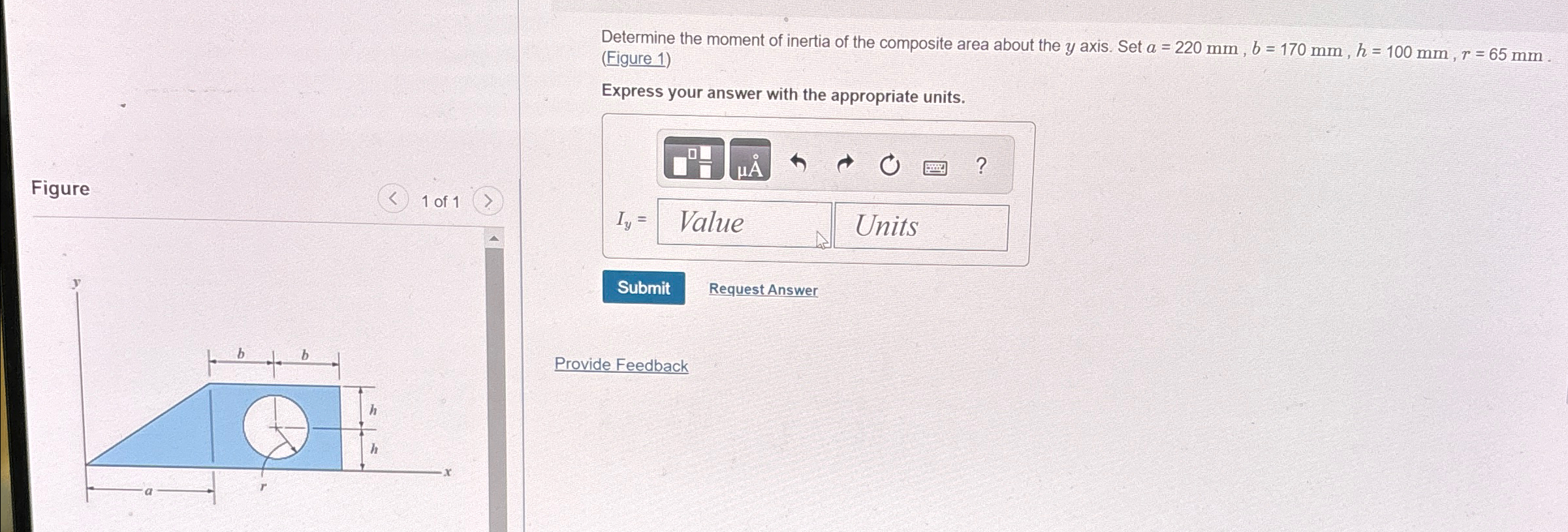 Determine the moment of inertia of the composite