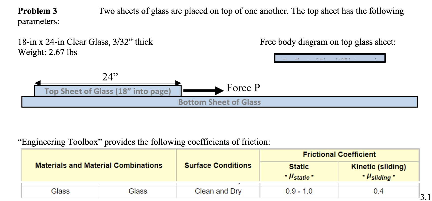 Problem 3 Two sheets of glass are placed on top