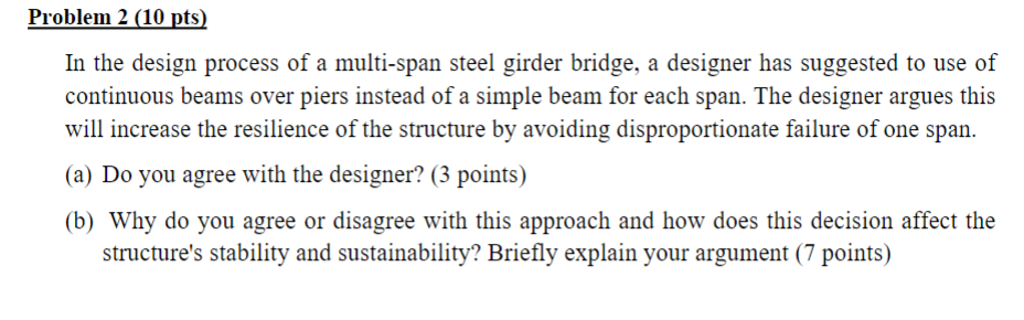 Problem 2 ( 1 0 pts ) In the design process of a