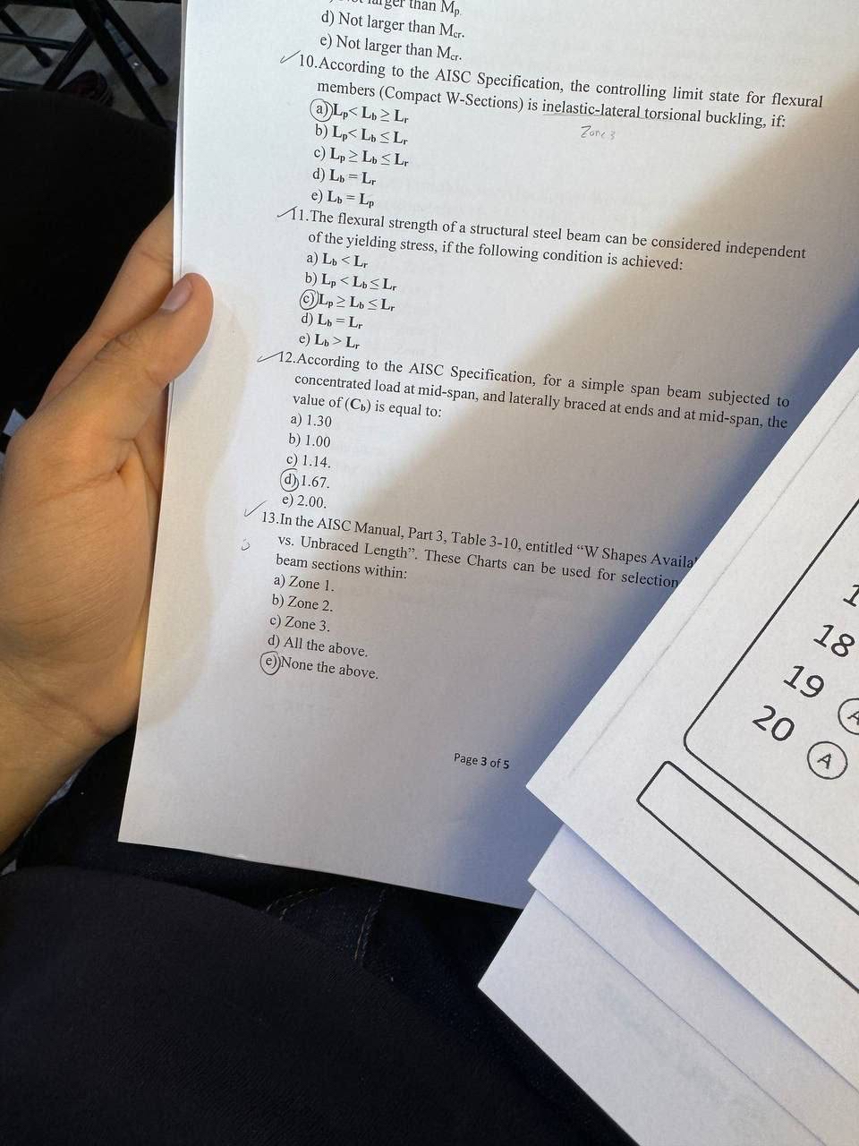 d ) M p . d ) Not larger than M c r . e ) Not