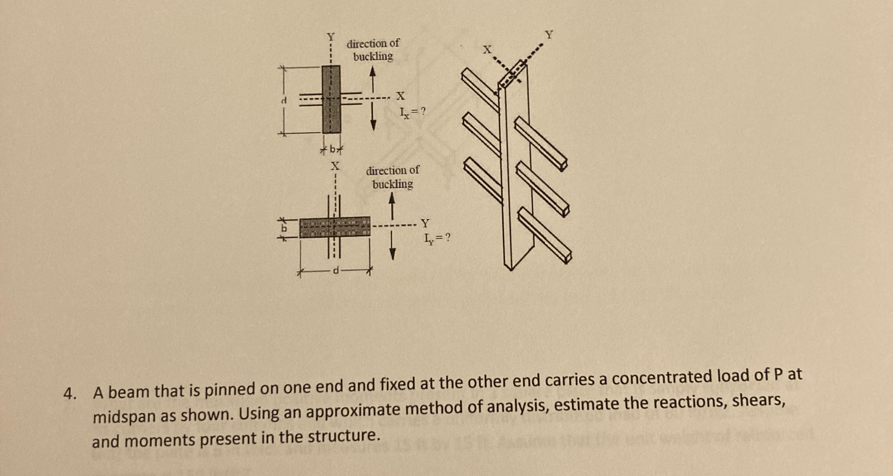 A beam that is pinned on one end and fixed at the