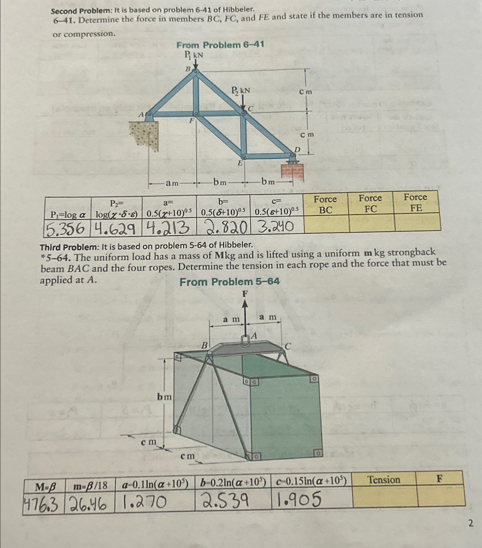 Second Problem: It is based on problem 6 - 4 1 of