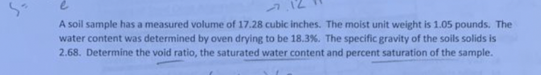 A soil sample has a measured volume of 1 7 . 2 8