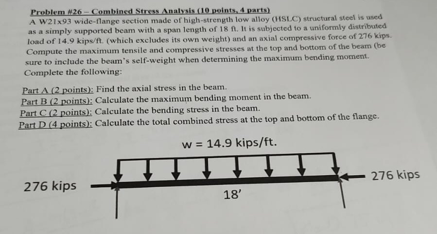 Problem # 2 6 - Combined Stress Analysis ( 1 0