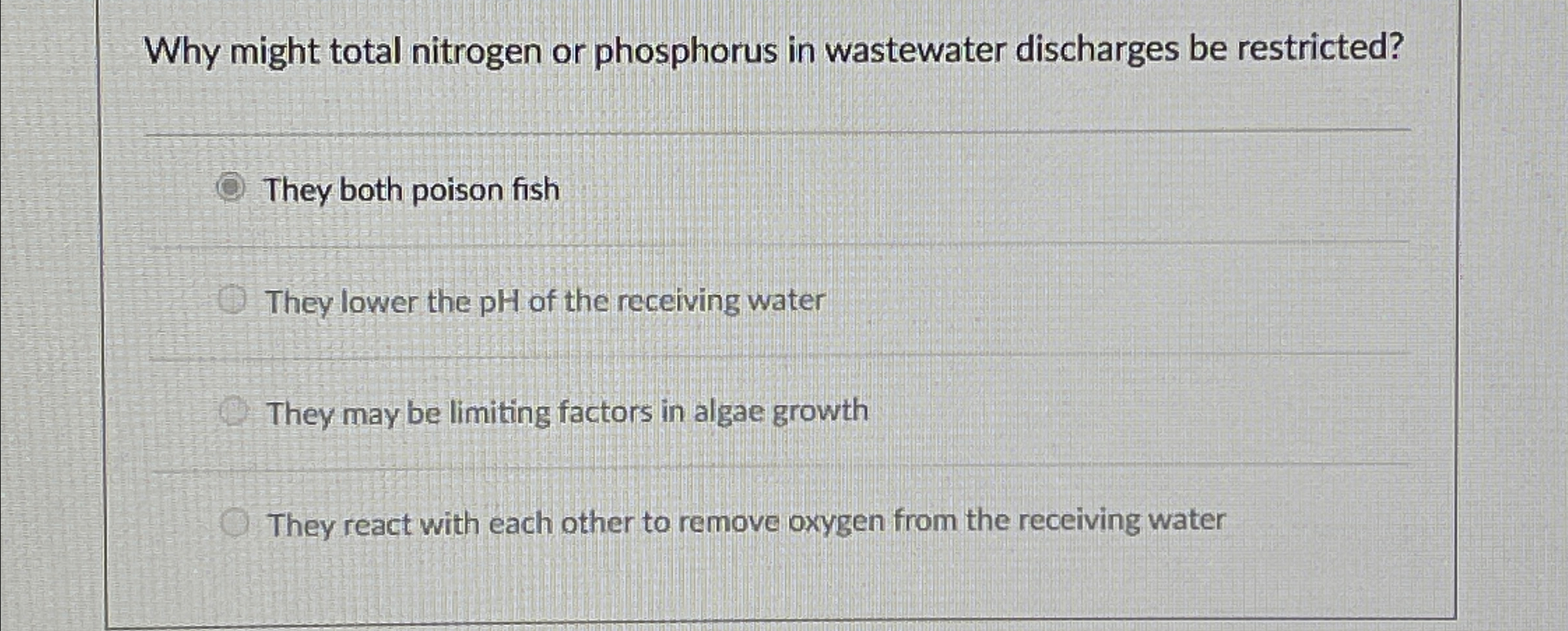 Why might total nitrogen or phosphorus in