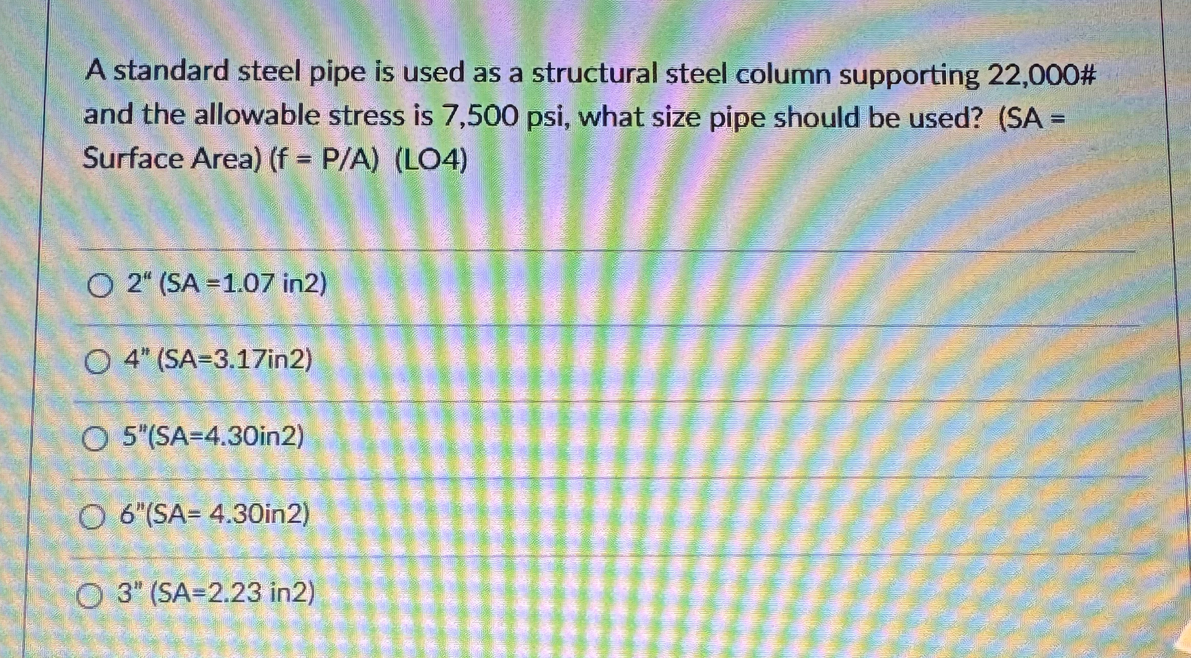 A standard steel pipe is used as a structural