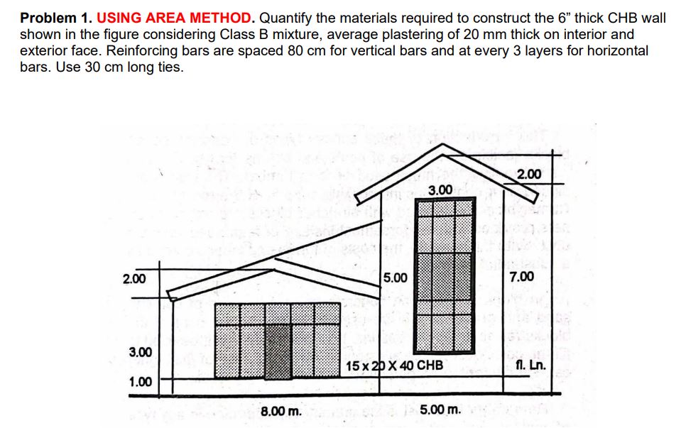 Problem 1 . USING AREA METHOD. Quantify the