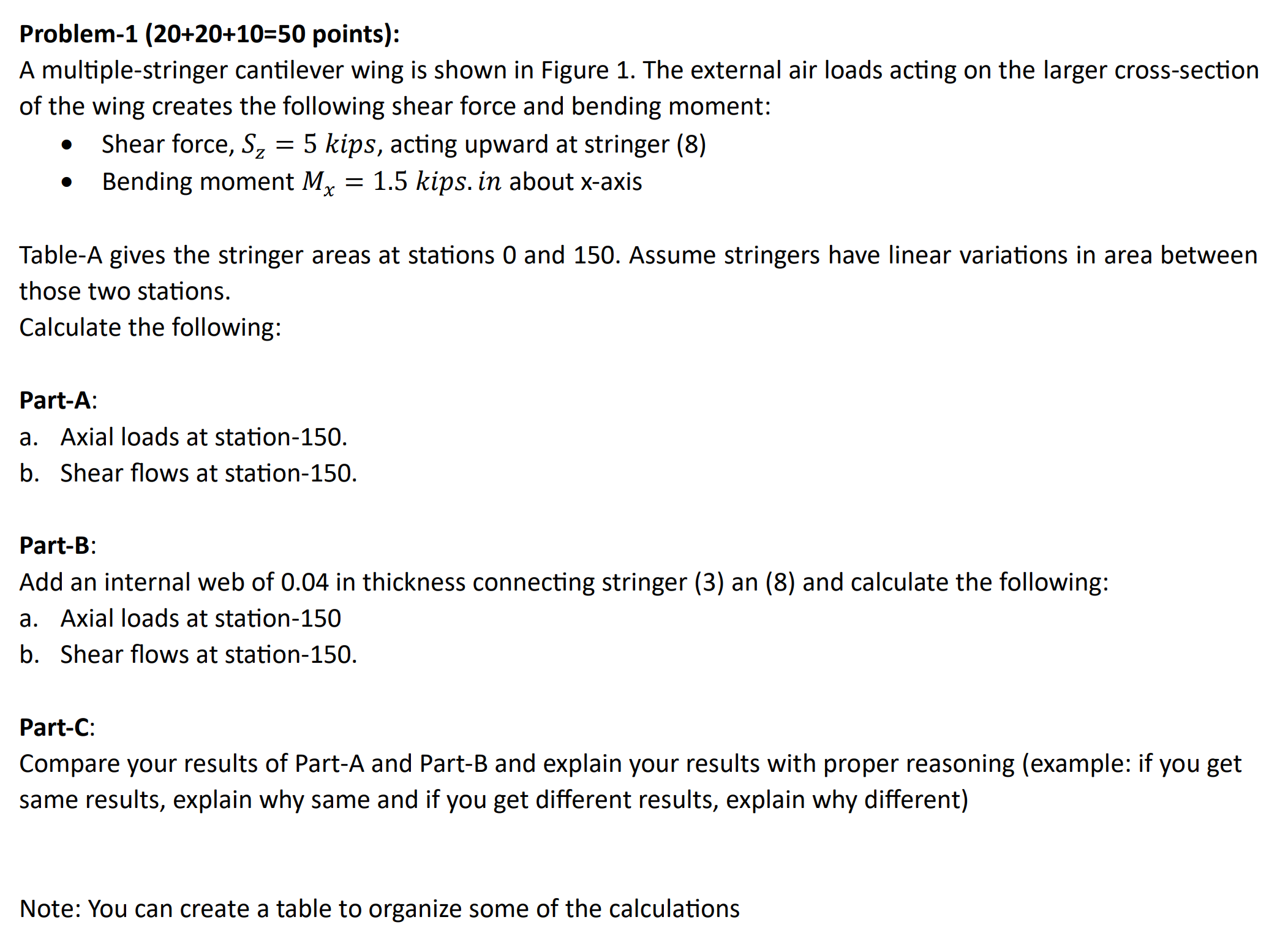 Please use the table provided with this problem