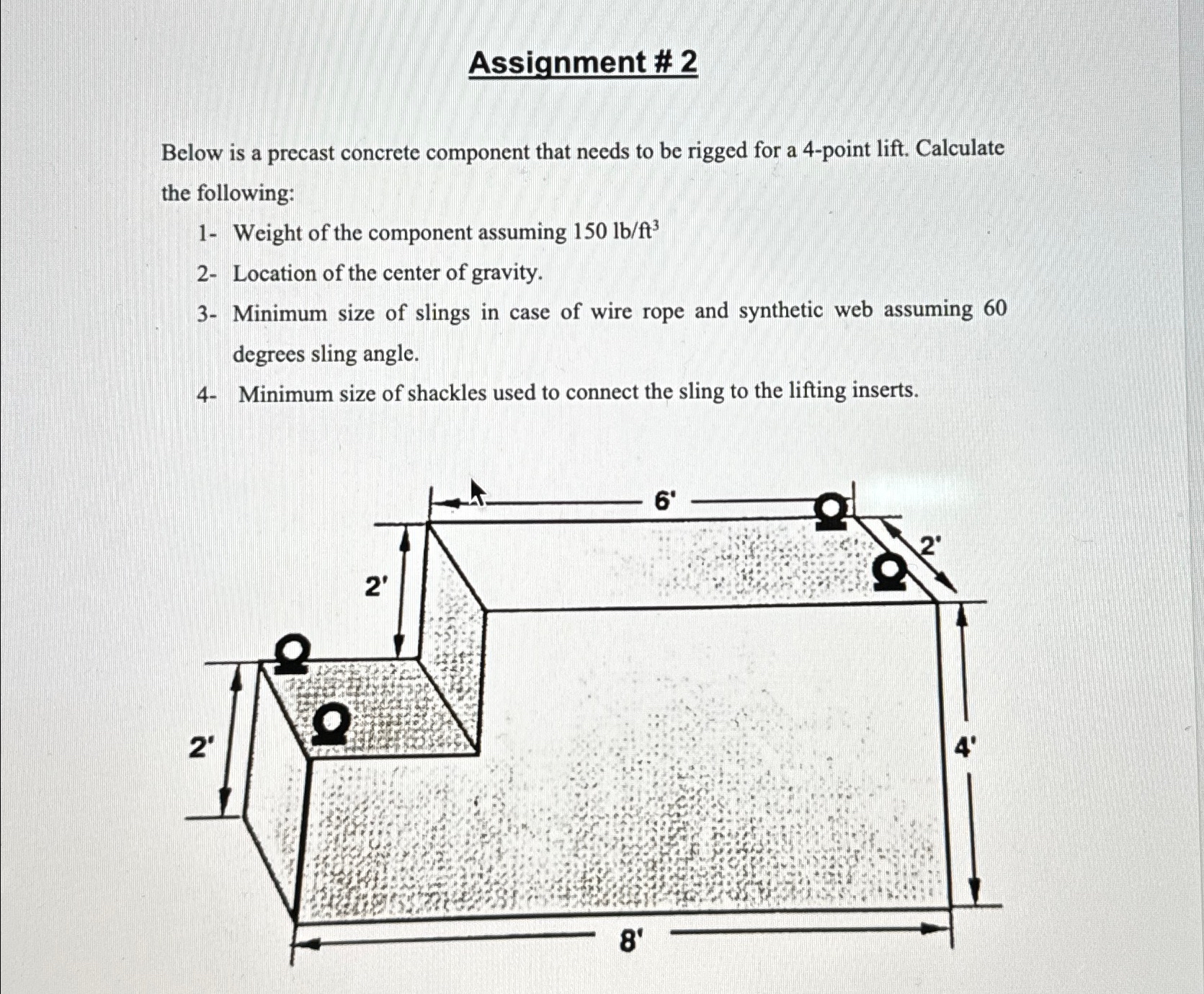 Assignment # 2 Below is a precast concrete