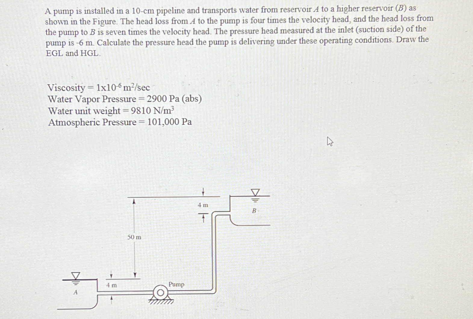 A pump is installed in a 1 0 - c m pipeline and
