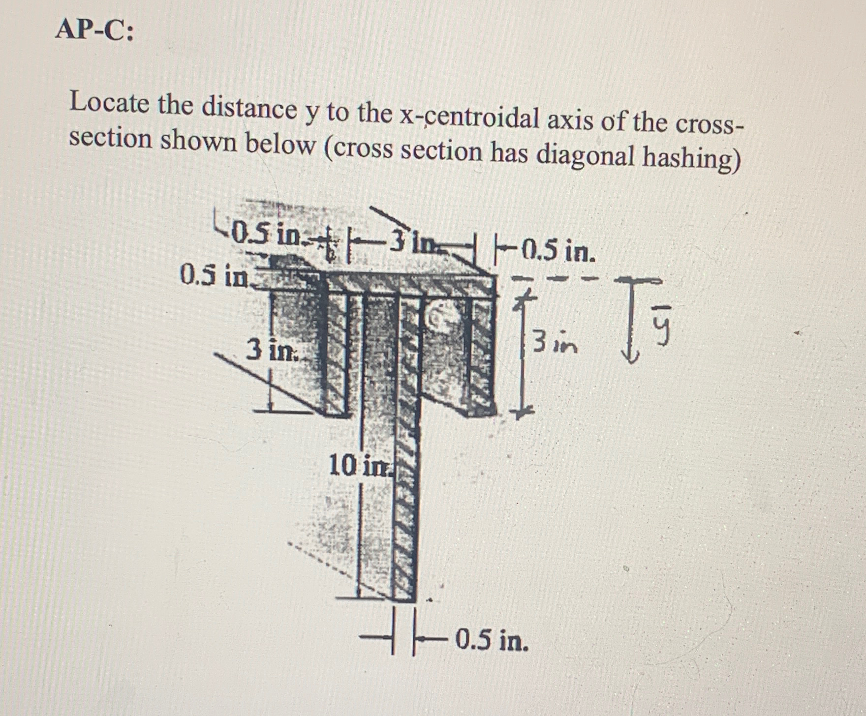 AP - C: Locate the distance y to the x -