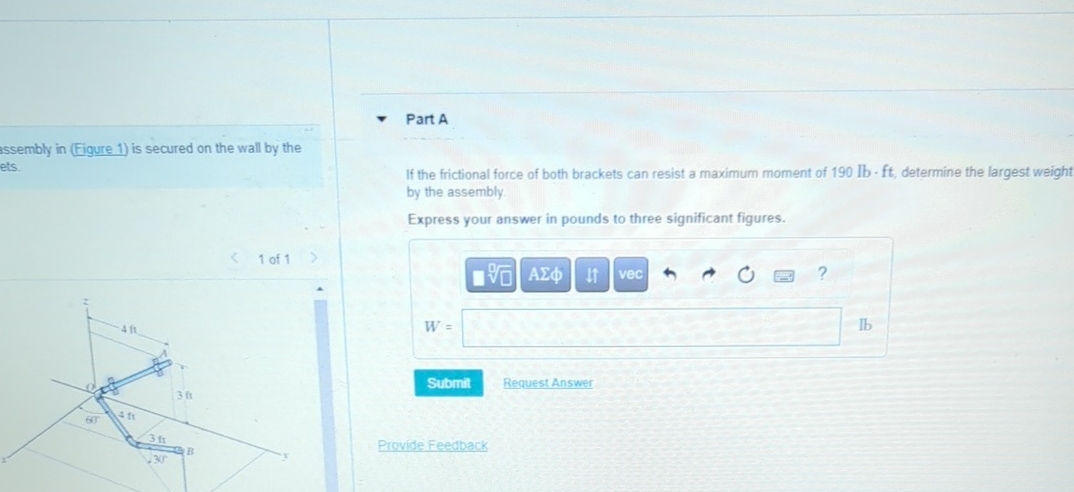 Part A If the frictional force of both brackets