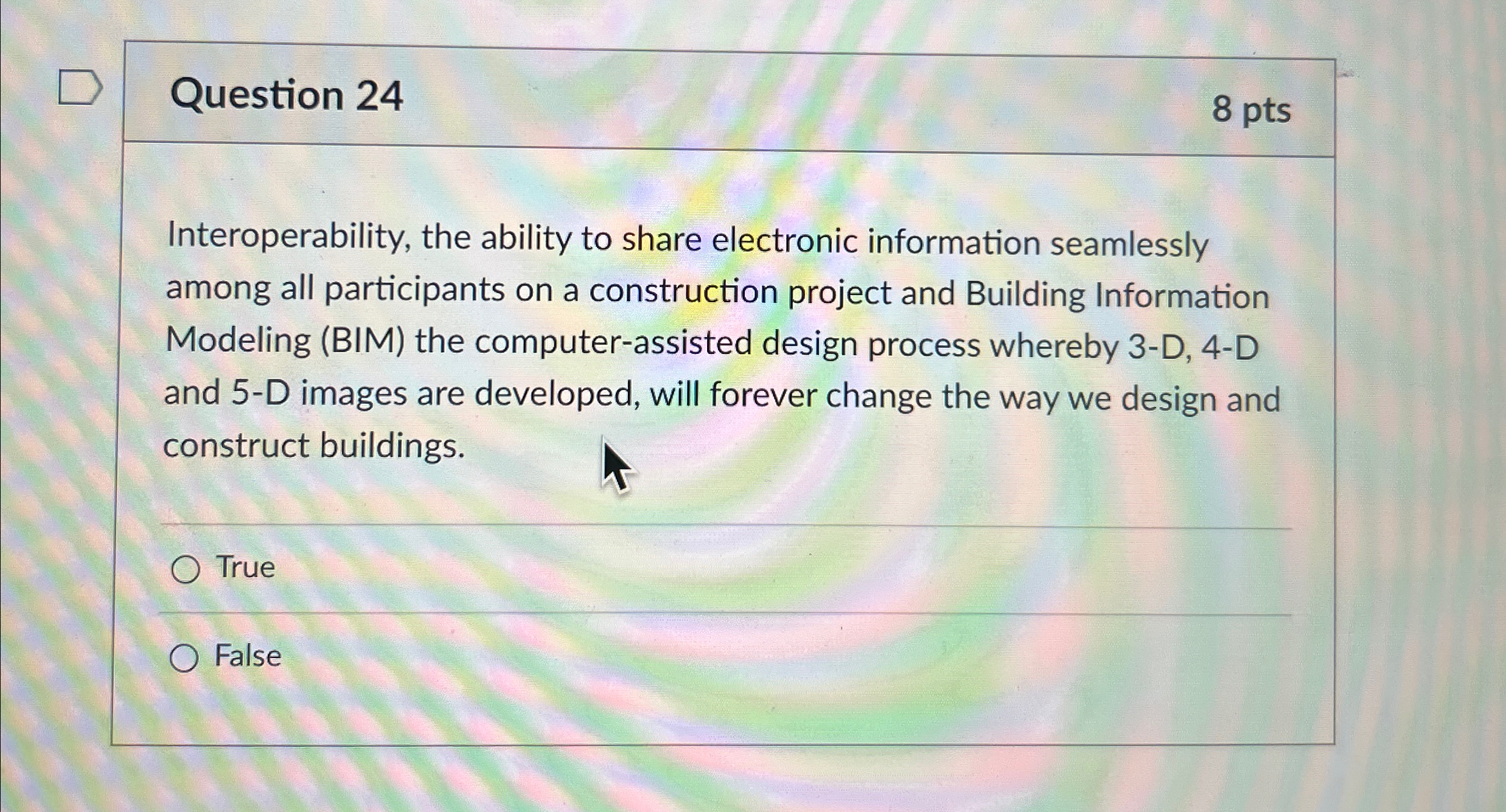 Question 2 4 8 p t s Interoperability, the