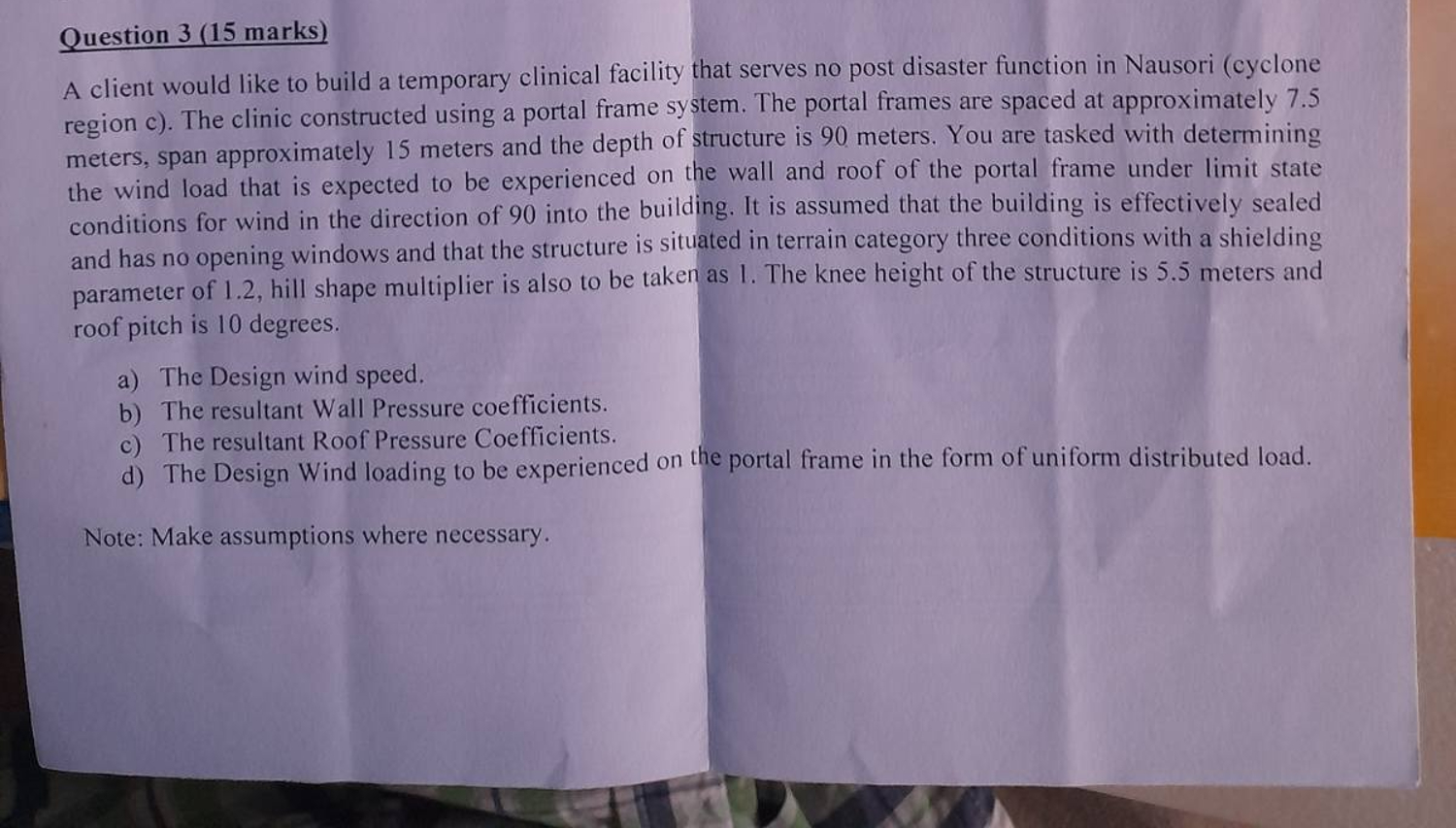 Question 3 ( 1 5 marks ) A client would like to