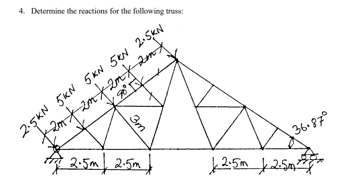 4 . Determine the reactions for the following