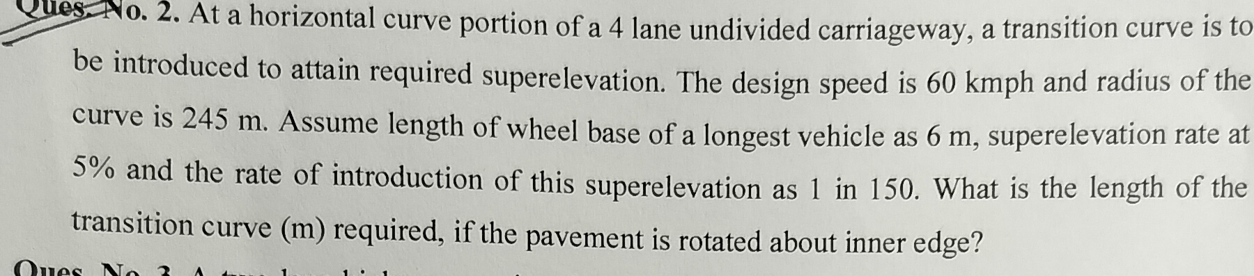 At a horizontal curve portion of a 4 lane