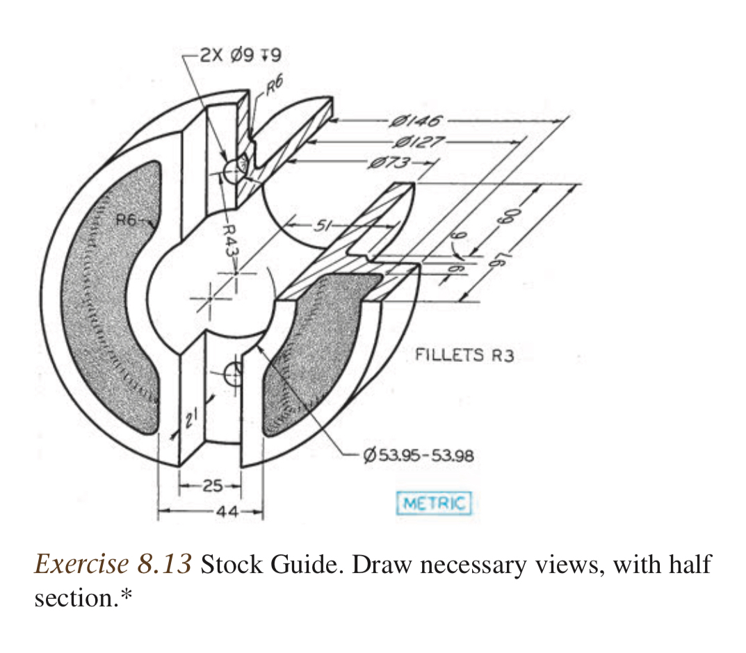 The front view in standard and top view with
