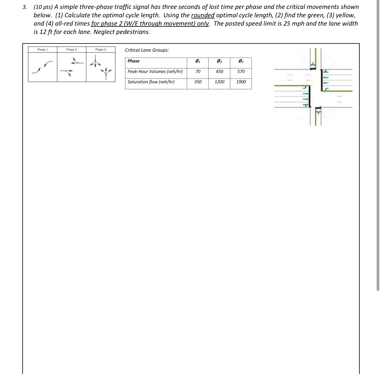 ( 1 0 pts ) A simple three - phase traffic signal