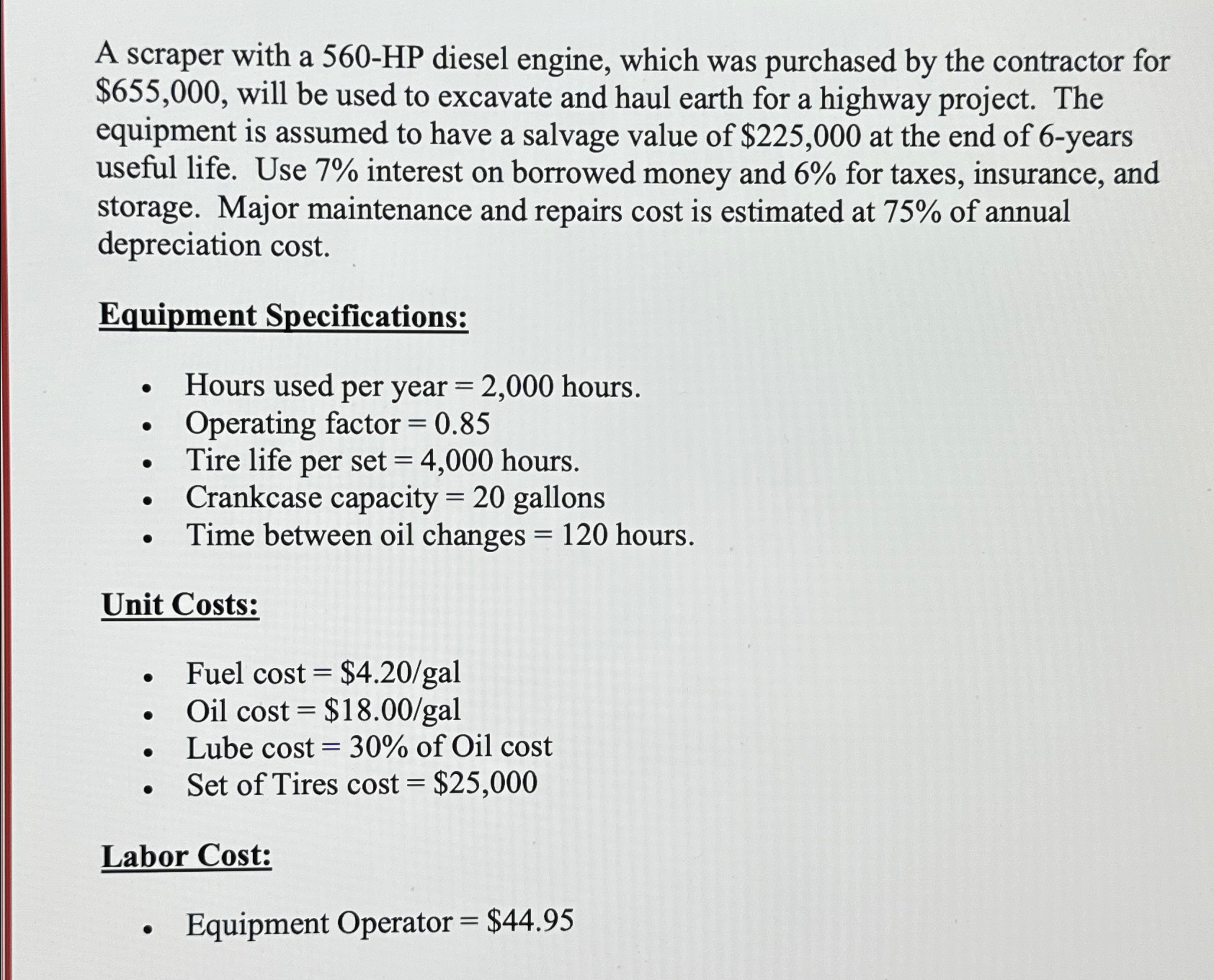 A scraper with a 5 6 0 - HP diesel engine, which