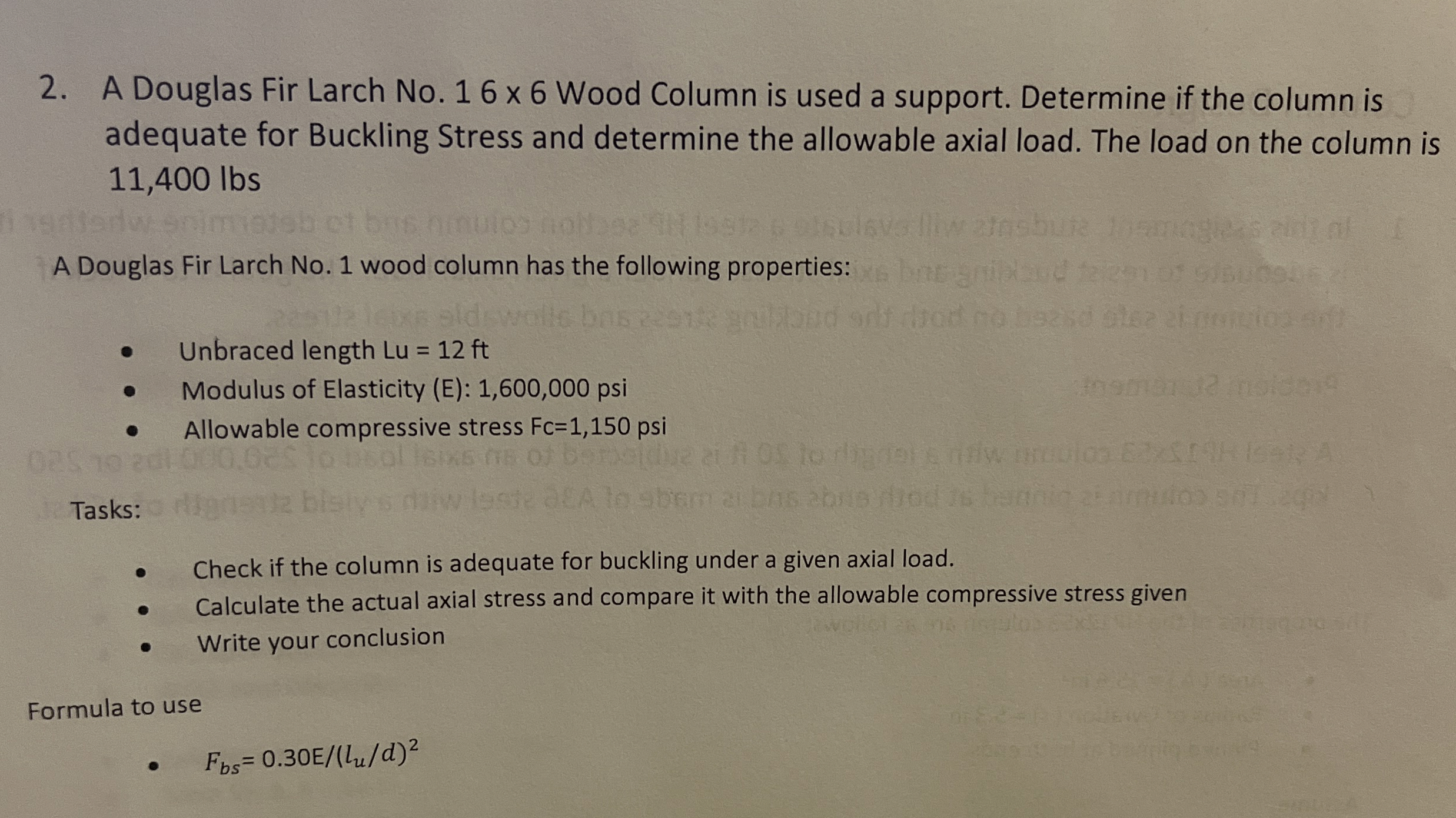 A Douglas Fir Larch No . 1 6 6 Wood Column is