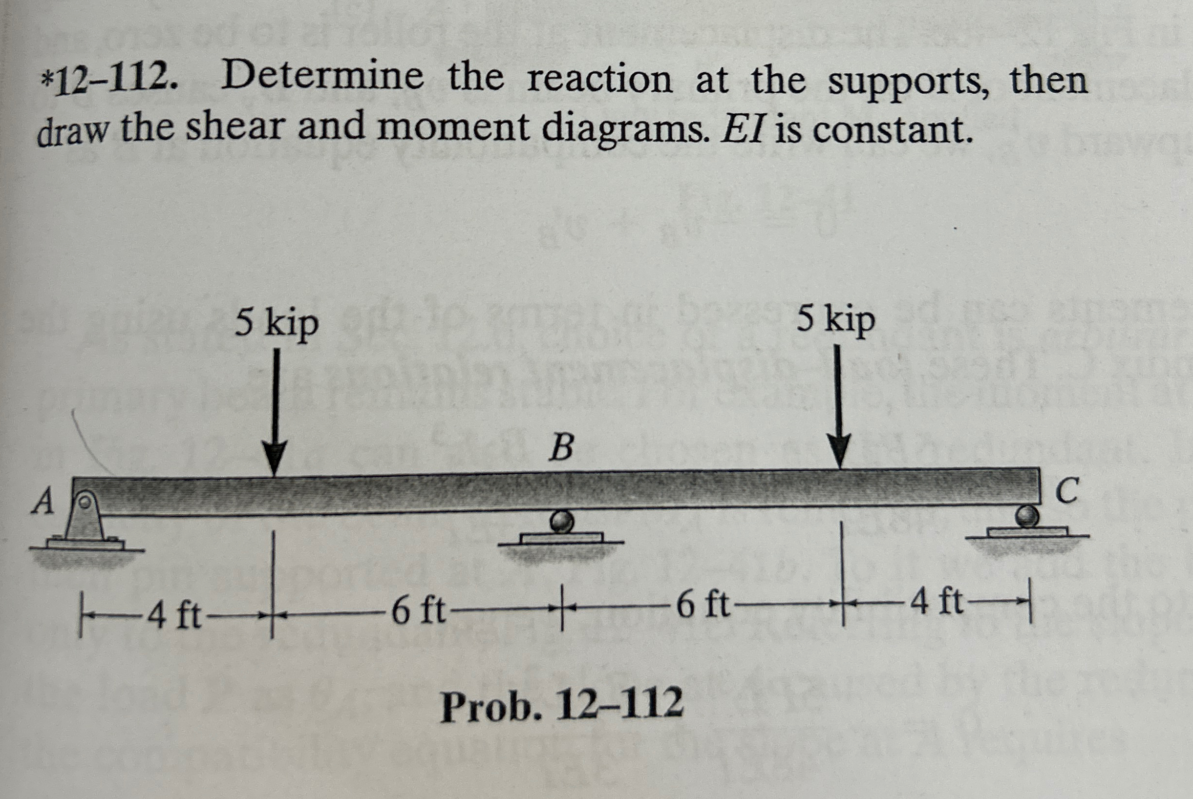 * 1 2 - 1 1 2 . Determine the reaction at the