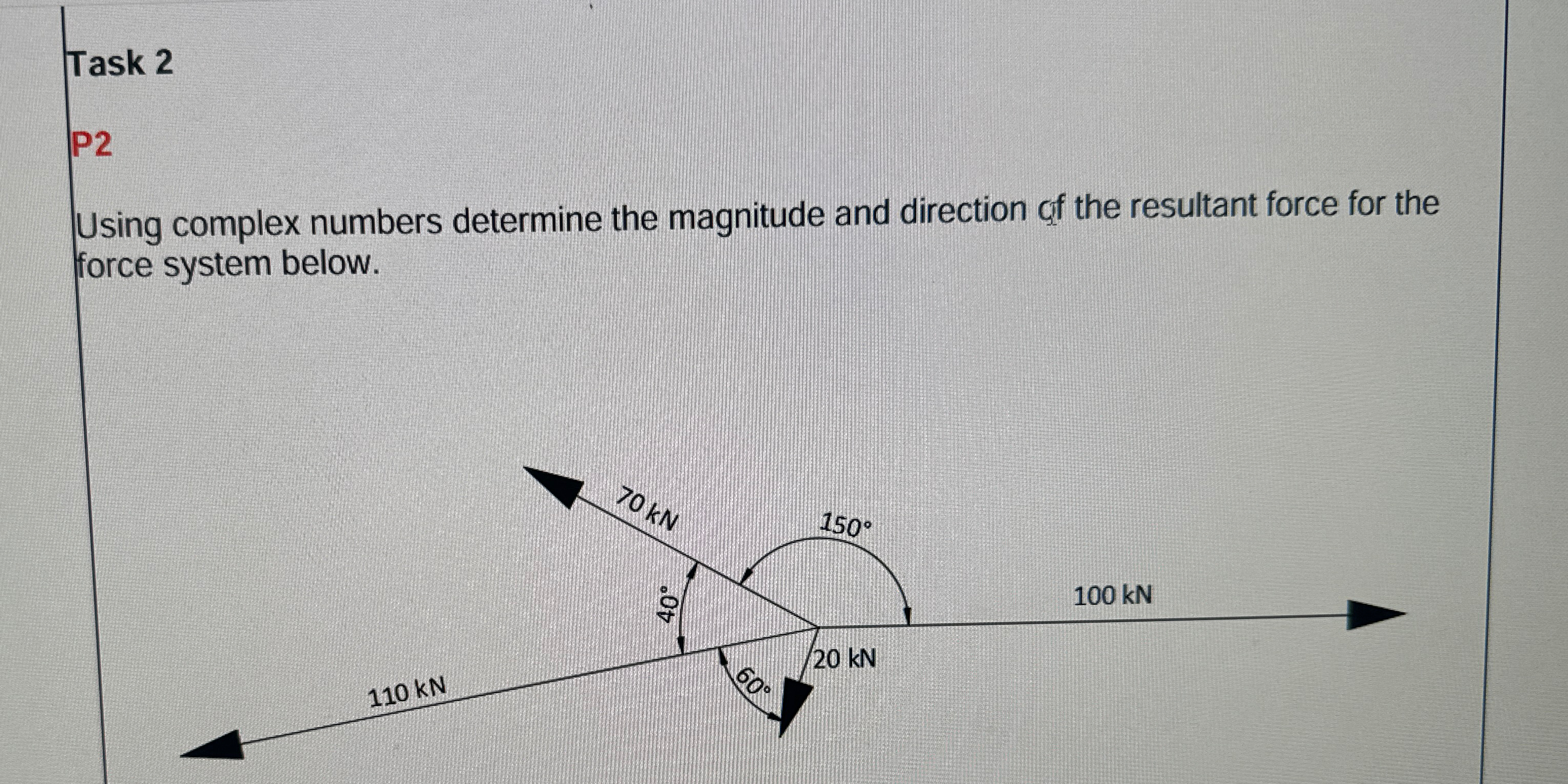 Task 2 P 2 Using complex numbers determine the