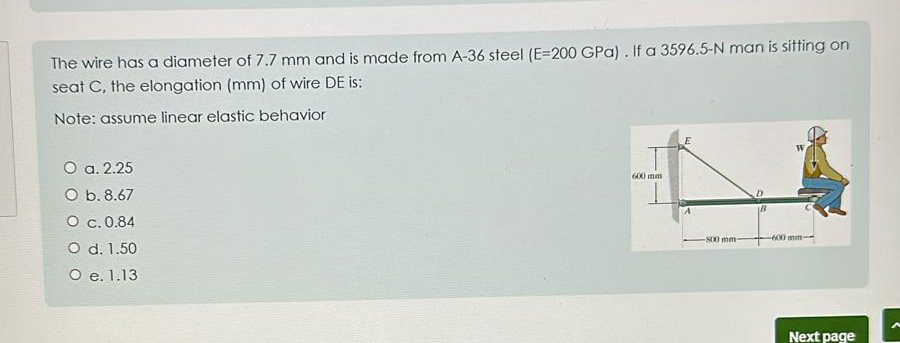 The wire has a diameter of 7.7mm and is made from