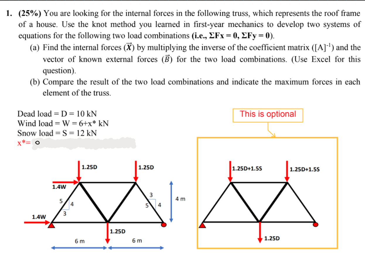 ( 2 5 % ) You are looking for the internal forces