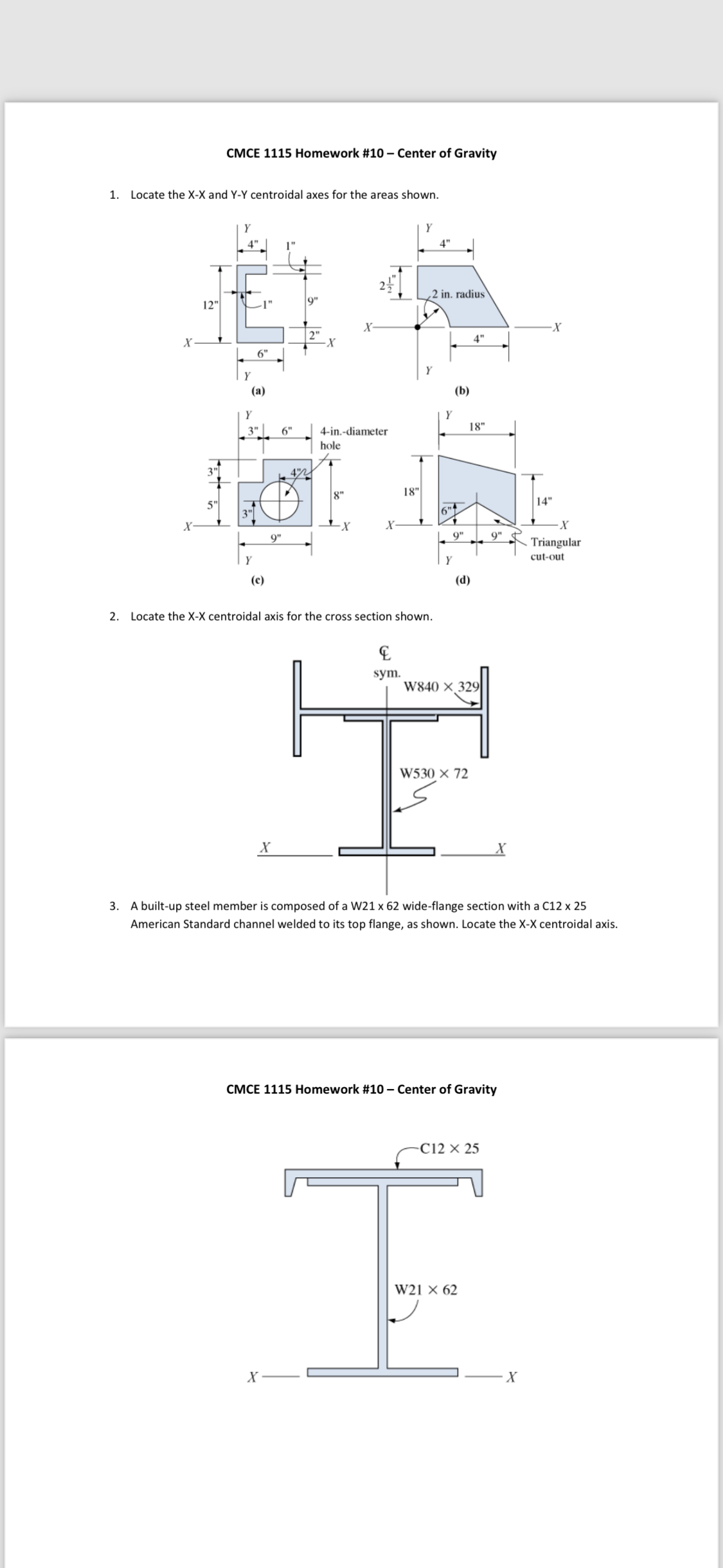 CMCE 1 1 1 5 Homework # 1 0 - Center of Gravity